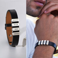 Pulseira Personalizada - Couro + Aço Inox - Gravação a laser - Oferta especial
