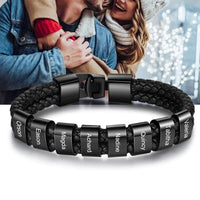 Pulseira Personalizada | Couro + Aço Inoxidável | Oferta Especial