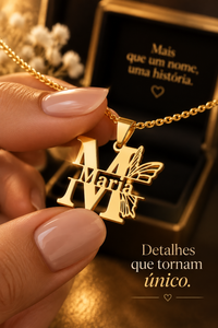 Colar Personalizado com Seu Nome + Inicial 🦋 | Folheado a Ouro ✨