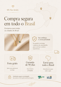 Colar Duplo Personalizado com sua Inicial e Pedra de Aniversário - Folheado a Ouro - Frete Grátis