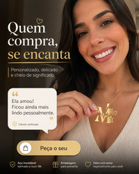Colar Personalizado My Name Is - Aço Inoxidável - Folheado a Ouro - Corte a Laser - Frete Grátis