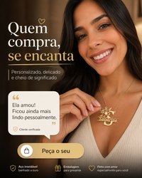 Colar Personalizado My Name Is - Flor - Folheado a Ouro - Corte a Laser - Não Desbota - Envio Grátis