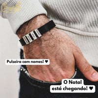 Pulseira Personalizada - Couro + Aço Inox - Gravação a laser - Oferta especial