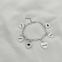 Pulseira Corações da Vida - Personalizável - Gravação a Laser - Aço Inoxidável | Oferta Especial Dia Das Mães!