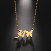 Colar Personalizado | Borboleta da Vida - Aço Inoxidável - Folheado a Ouro - Corte a Laser.