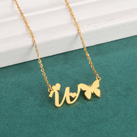 Colar Personalizado | Borboleta da Vida - Aço Inoxidável - Folheado a Ouro - Corte a Laser.