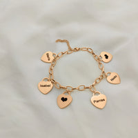 Pulseira Corações da Vida - Personalizável - Gravação a Laser - Aço Inoxidável | Oferta Especial Dia Das Mães!