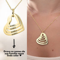 Colar Meus Corações Personalizável - Gravação a Laser - Oferta Especial dia das Mães! ♥