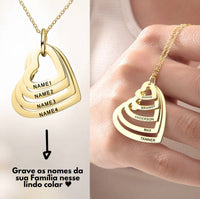 Colar Meus Corações Personalizável - Gravação a Laser - Oferta Especial dia das Mães! ♥