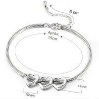 Pulseira Meus Corações Personalizável AJUSTÁVEL - Gravação a Laser | 50% OFF + Frete Grátis somente hoje!