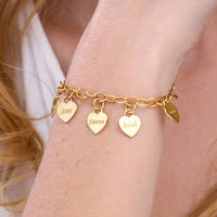 Pulseira Corações da Vida - Personalizável - Gravação a Laser - Aço Inoxidável | Oferta Especial Dia Das Mães!