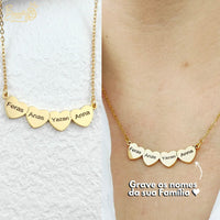 Colar Meus Corações Personalizável - Gravação a Laser - Oferta Especial Dia Das Mães! ♥