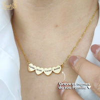 Colar Meus Corações Personalizável - Gravação a Laser - Oferta Especial Dia Das Mães! ♥