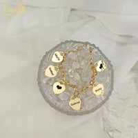Pulseira Corações da Vida - Personalizável - Gravação a Laser - Aço Inoxidável | Oferta Especial Dia Das Mães!